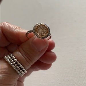 Pandora Signature Ring with 14K gold sz 58
